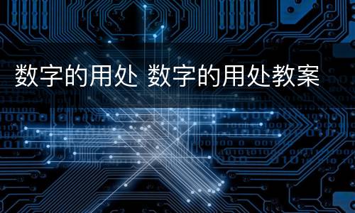 数字的用处 数字的用处教案