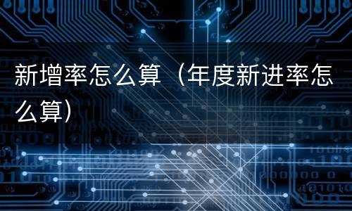 新增率怎么算（年度新进率怎么算）