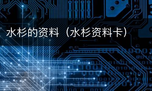 水杉的资料（水杉资料卡）