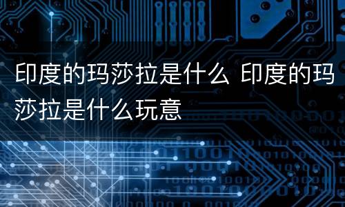 印度的玛莎拉是什么 印度的玛莎拉是什么玩意