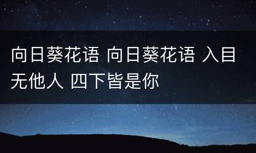 向日葵花语 向日葵花语 入目无他人 四下皆是你