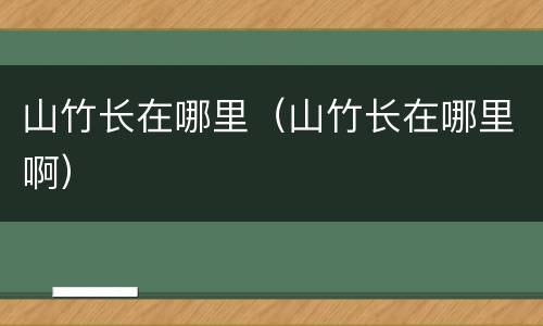 山竹长在哪里（山竹长在哪里啊）