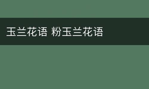 玉兰花语 粉玉兰花语