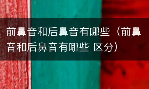 前鼻音和后鼻音有哪些（前鼻音和后鼻音有哪些 区分）
