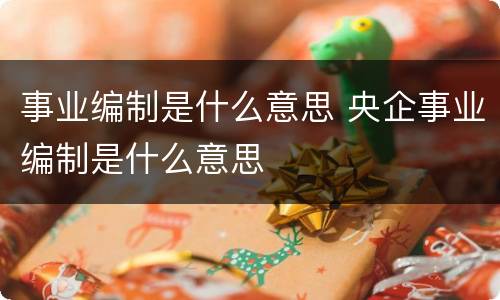 事业编制是什么意思 央企事业编制是什么意思
