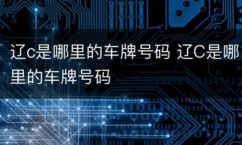 辽c是哪里的车牌号码 辽C是哪里的车牌号码