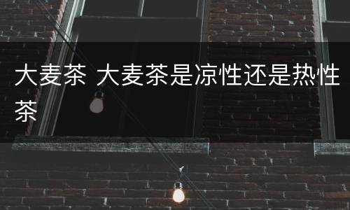 大麦茶 大麦茶是凉性还是热性茶