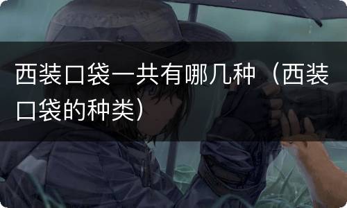 西装口袋一共有哪几种（西装口袋的种类）