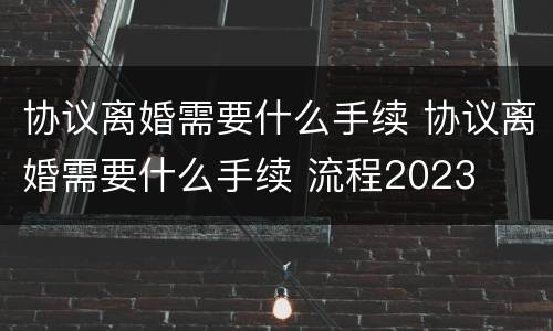 协议离婚需要什么手续 协议离婚需要什么手续 流程2023