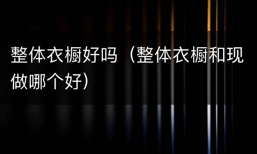 整体衣橱好吗（整体衣橱和现做哪个好）