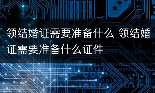 领结婚证需要准备什么 领结婚证需要准备什么证件