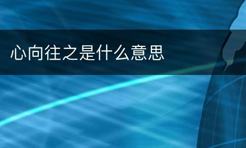 心向往之是什么意思
