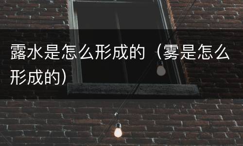露水是怎么形成的（雾是怎么形成的）