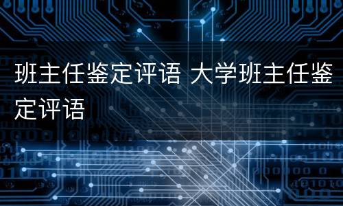 班主任鉴定评语 大学班主任鉴定评语