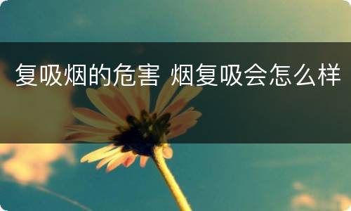 复吸烟的危害 烟复吸会怎么样