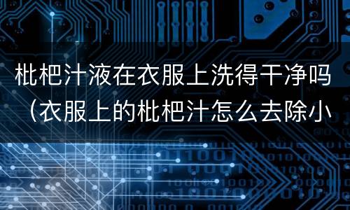 枇杷汁液在衣服上洗得干净吗（衣服上的枇杷汁怎么去除小窍门）