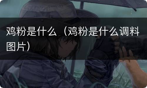 鸡粉是什么（鸡粉是什么调料图片）