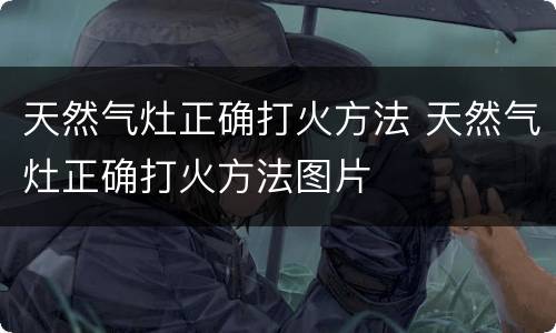 天然气灶正确打火方法 天然气灶正确打火方法图片