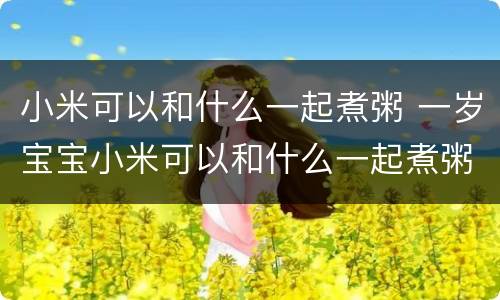 小米可以和什么一起煮粥 一岁宝宝小米可以和什么一起煮粥
