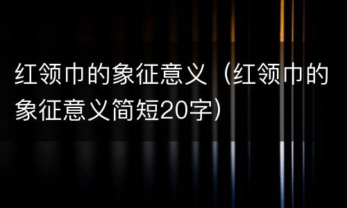 红领巾的象征意义（红领巾的象征意义简短20字）