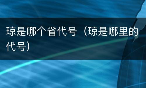 琼是哪个省代号（琼是哪里的代号）