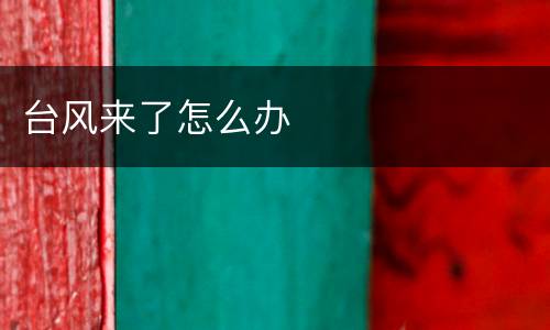 台风来了怎么办