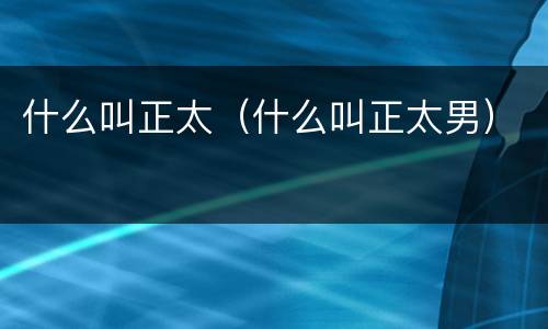 什么叫正太（什么叫正太男）