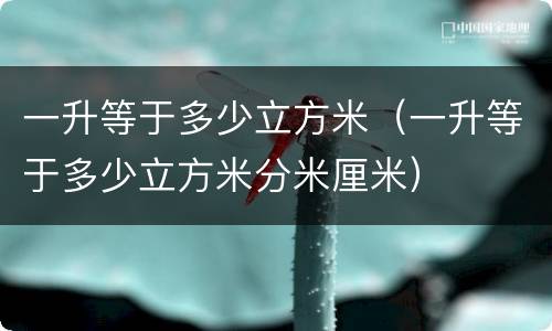 一升等于多少立方米（一升等于多少立方米分米厘米）