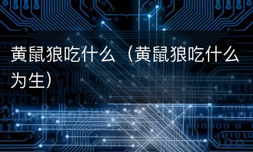 黄鼠狼吃什么（黄鼠狼吃什么为生）