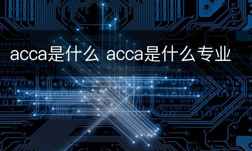 acca是什么 acca是什么专业