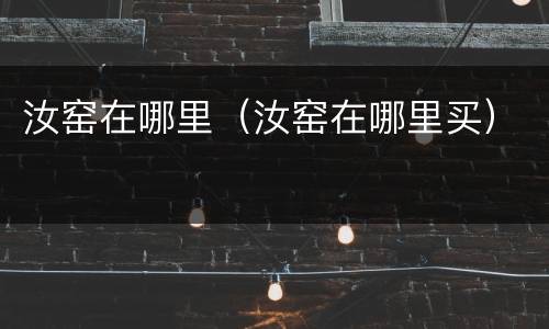 汝窑在哪里（汝窑在哪里买）