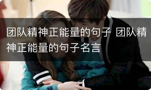 团队精神正能量的句子 团队精神正能量的句子名言