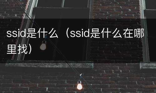 ssid是什么（ssid是什么在哪里找）