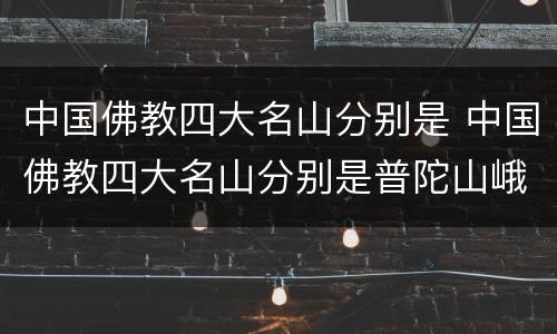 中国佛教四大名山分别是 中国佛教四大名山分别是普陀山峨眉山五台山和哪座