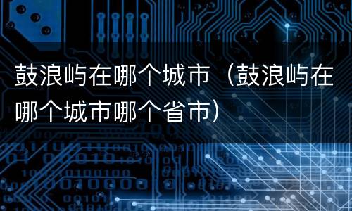 鼓浪屿在哪个城市（鼓浪屿在哪个城市哪个省市）