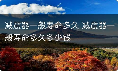 减震器一般寿命多久 减震器一般寿命多久多少钱