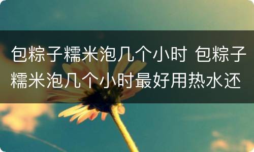 包粽子糯米泡几个小时 包粽子糯米泡几个小时最好用热水还是冷水