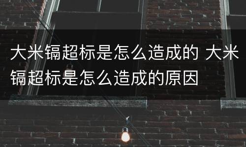 大米镉超标是怎么造成的 大米镉超标是怎么造成的原因