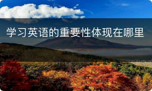 学习英语的重要性体现在哪里