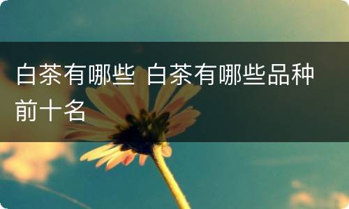 白茶有哪些 白茶有哪些品种 前十名