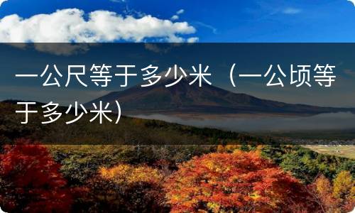 一公尺等于多少米（一公顷等于多少米）