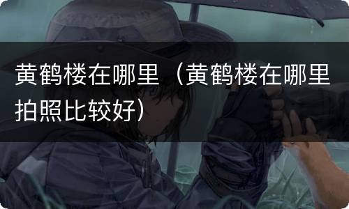 黄鹤楼在哪里（黄鹤楼在哪里拍照比较好）