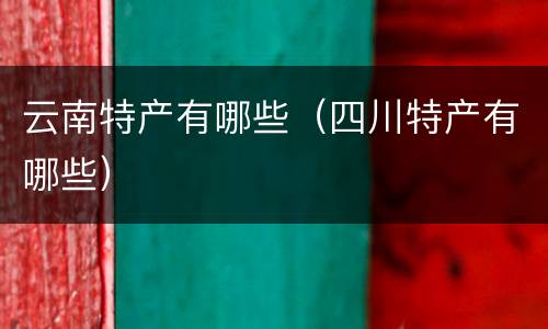 云南特产有哪些（四川特产有哪些）