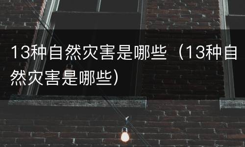 13种自然灾害是哪些（13种自然灾害是哪些）