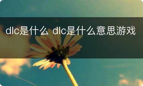 dlc是什么 dlc是什么意思游戏