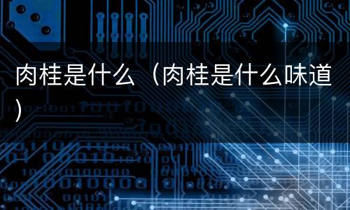 肉桂是什么（肉桂是什么味道）