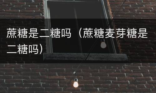 蔗糖是二糖吗（蔗糖麦芽糖是二糖吗）