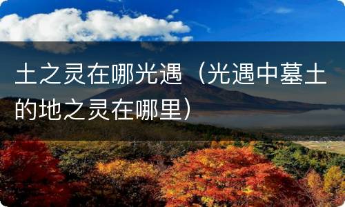 土之灵在哪光遇（光遇中墓土的地之灵在哪里）