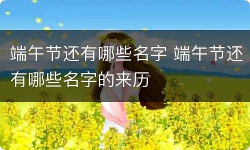 端午节还有哪些名字 端午节还有哪些名字的来历