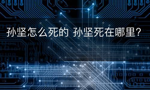 孙坚怎么死的 孙坚死在哪里?